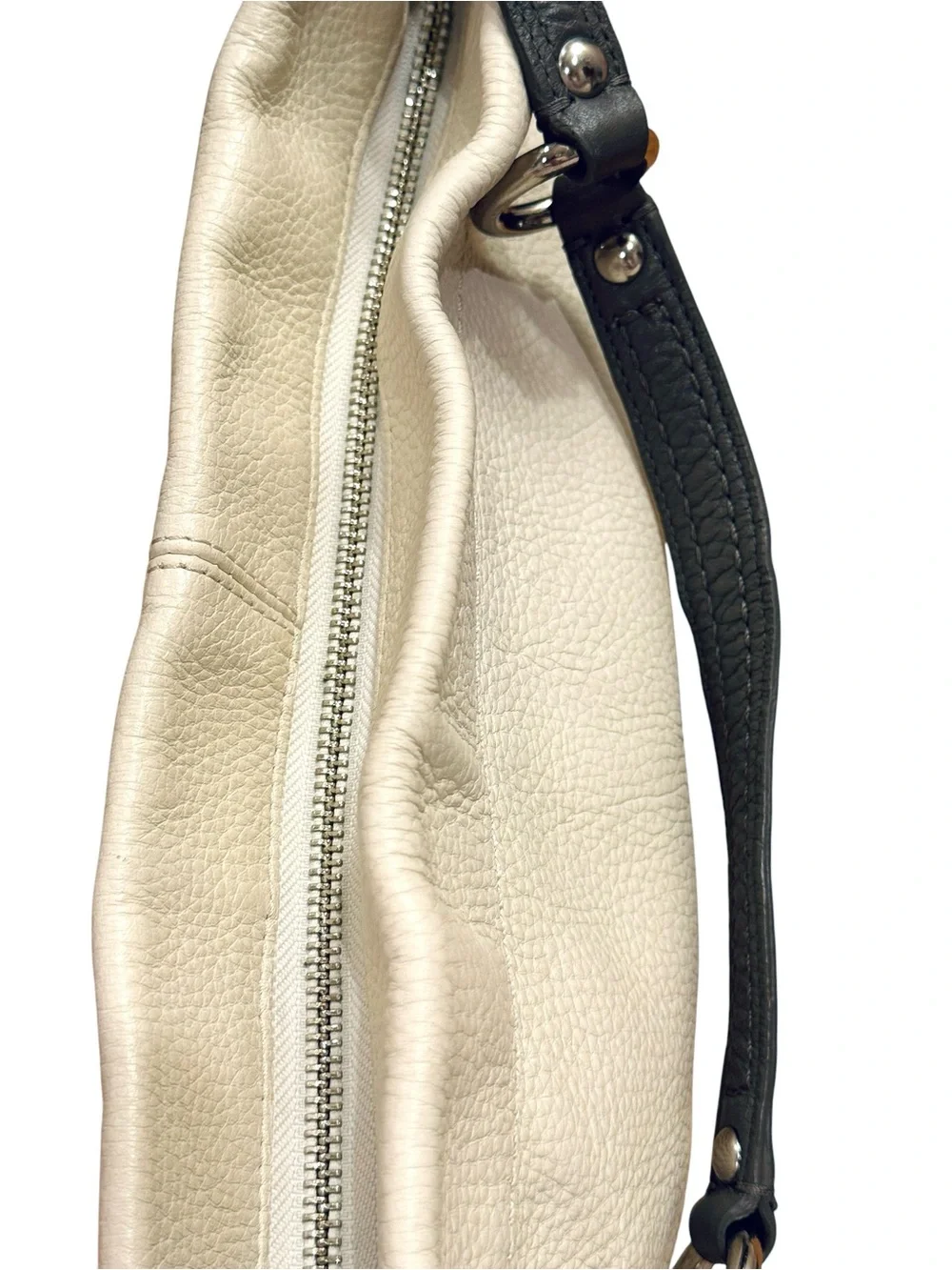 COACH VTG Carly L1073-F15251 Medium hobo Cream + Grey Trim + Silver Hardware Y2K
